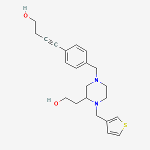 4-(4-{[3-(2-hydroxyethyl)-4-(3-thienylmethyl)-1-piperazinyl]methyl}phenyl)-3-butyn-1-ol