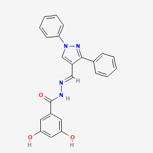 N'-[(1,3-diphenyl-1H-pyrazol-4-yl)methylene]-3,5-dihydroxybenzohydrazide