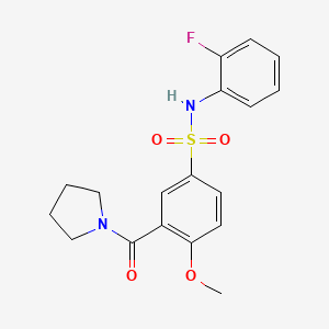 N-(2-fluorophenyl)-4-methoxy-3-(pyrrolidin-1-ylcarbonyl)benzenesulfonamide