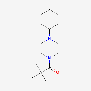 molecular formula C15H28N2O B4830675 1-(4-CYCLOHEXYLPIPERAZINO)-2,2-DIMETHYL-1-PROPANONE 