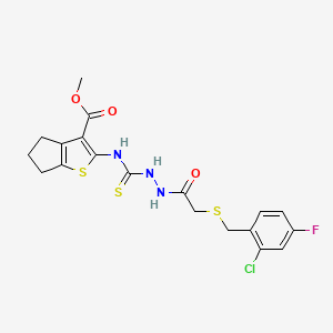 methyl 2-{[(2-{[(2-chloro-4-fluorobenzyl)thio]acetyl}hydrazino)carbonothioyl]amino}-5,6-dihydro-4H-cyclopenta[b]thiophene-3-carboxylate