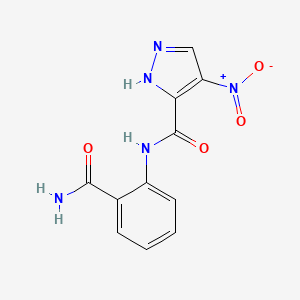 molecular formula C11H9N5O4 B4830735 N-[2-(aminocarbonyl)phenyl]-4-nitro-1H-pyrazole-3-carboxamide 