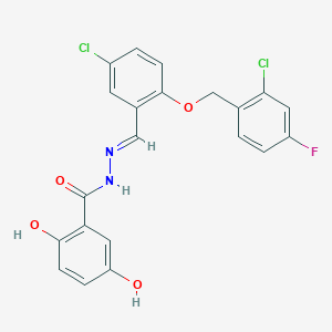 N'-{5-chloro-2-[(2-chloro-4-fluorobenzyl)oxy]benzylidene}-2,5-dihydroxybenzohydrazide