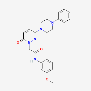 molecular formula C23H25N5O3 B4830766 N-(3-methoxyphenyl)-2-[6-oxo-3-(4-phenylpiperazin-1-yl)pyridazin-1(6H)-yl]acetamide 