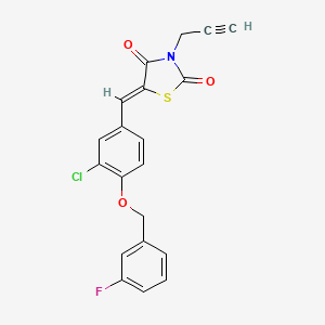 (5Z)-5-[[3-chloro-4-[(3-fluorophenyl)methoxy]phenyl]methylidene]-3-prop-2-ynyl-1,3-thiazolidine-2,4-dione