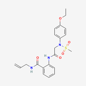 molecular formula C21H25N3O5S B4830798 N-allyl-2-{[N-(4-ethoxyphenyl)-N-(methylsulfonyl)glycyl]amino}benzamide 