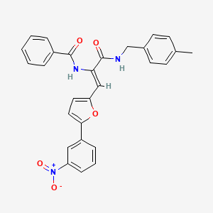 molecular formula C28H23N3O5 B4830813 N-{1-{[(4-methylbenzyl)amino]carbonyl}-2-[5-(3-nitrophenyl)-2-furyl]vinyl}benzamide 