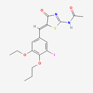 molecular formula C17H19IN2O4S B4830819 N-[(5Z)-5-(3-ethoxy-5-iodo-4-propoxybenzylidene)-4-oxo-4,5-dihydro-1,3-thiazol-2-yl]acetamide 