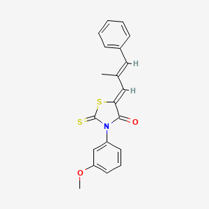 (5Z)-3-(3-methoxyphenyl)-5-[(2E)-2-methyl-3-phenylprop-2-enylidene]-2-thioxo-1,3-thiazolidin-4-one