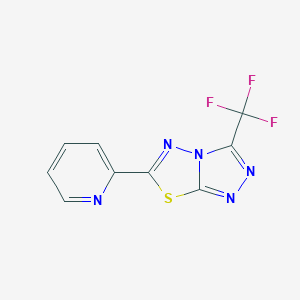 molecular formula C9H4F3N5S B483087 6-(2-Pyridinyl)-3-(trifluoromethyl)[1,2,4]triazolo[3,4-b][1,3,4]thiadiazole CAS No. 671819-91-3