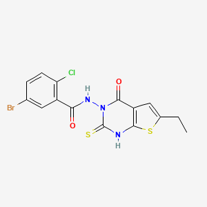 5-bromo-2-chloro-N-(6-ethyl-2-mercapto-4-oxothieno[2,3-d]pyrimidin-3(4H)-yl)benzamide