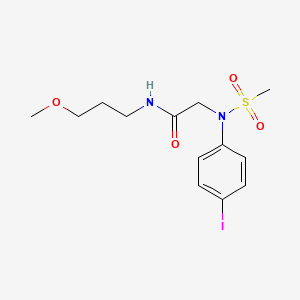 molecular formula C13H19IN2O4S B4830888 N~2~-(4-iodophenyl)-N~1~-(3-methoxypropyl)-N~2~-(methylsulfonyl)glycinamide 