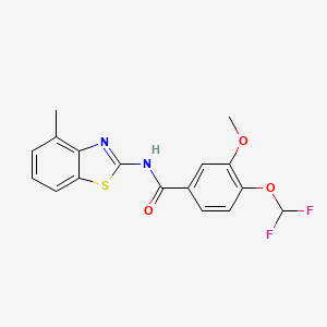 4-(difluoromethoxy)-3-methoxy-N-(4-methyl-1,3-benzothiazol-2-yl)benzamide