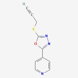 molecular formula C10H7N3OS B4830901 4-[5-(Prop-2-yn-1-ylsulfanyl)-1,3,4-oxadiazol-2-yl]pyridine 