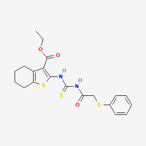 Ethyl 2-[(2-phenylsulfanylacetyl)carbamothioylamino]-4,5,6,7-tetrahydro-1-benzothiophene-3-carboxylate