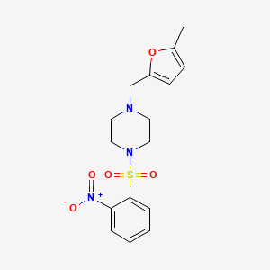 molecular formula C16H19N3O5S B4830929 1-[(5-methyl-2-furyl)methyl]-4-[(2-nitrophenyl)sulfonyl]piperazine 