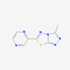 molecular formula C8H6N6S B483095 3-Methyl-6-(2-pyrazinyl)[1,2,4]triazolo[3,4-b][1,3,4]thiadiazole CAS No. 899383-93-8