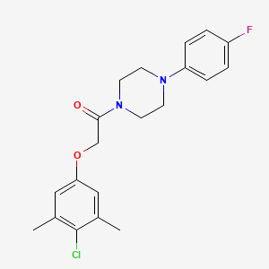 molecular formula C20H22ClFN2O2 B4830950 2-(4-CHLORO-3,5-DIMETHYLPHENOXY)-1-[4-(4-FLUOROPHENYL)PIPERAZINO]-1-ETHANONE 