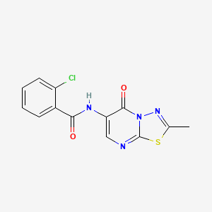 2-Chloro-N-{2-methyl-5-oxo-5H-[1,3,4]thiadiazolo[3,2-A]pyrimidin-6-YL}benzamide