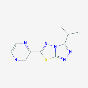 molecular formula C10H10N6S B483097 3-Isopropyl-6-(2-pyrazinyl)[1,2,4]triazolo[3,4-b][1,3,4]thiadiazole CAS No. 896804-53-8