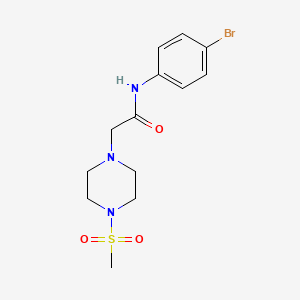 molecular formula C13H18BrN3O3S B4830975 N-(4-BROMOPHENYL)-2-(4-METHANESULFONYLPIPERAZIN-1-YL)ACETAMIDE 