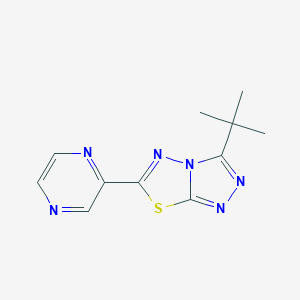 molecular formula C11H12N6S B483098 3-Tert-butyl-6-(2-pyrazinyl)[1,2,4]triazolo[3,4-b][1,3,4]thiadiazole CAS No. 876888-39-0