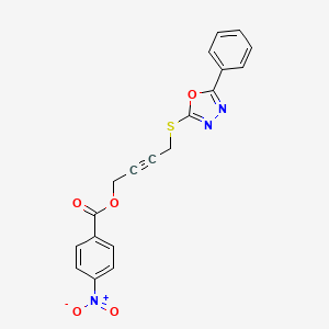 4-[(5-phenyl-1,3,4-oxadiazol-2-yl)thio]-2-butyn-1-yl 4-nitrobenzoate