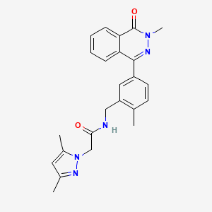 molecular formula C24H25N5O2 B4830991 2-(3,5-DIMETHYL-1H-PYRAZOL-1-YL)-N-{[2-METHYL-5-(3-METHYL-4-OXO-3,4-DIHYDROPHTHALAZIN-1-YL)PHENYL]METHYL}ACETAMIDE 