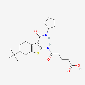 molecular formula C23H34N2O4S B4831026 5-{[6-Tert-butyl-3-(cyclopentylcarbamoyl)-4,5,6,7-tetrahydro-1-benzothiophen-2-yl]amino}-5-oxopentanoic acid 