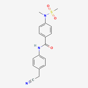 molecular formula C17H17N3O3S B4831031 N-[4-(cyanomethyl)phenyl]-4-[methyl(methylsulfonyl)amino]benzamide 