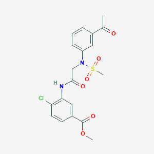 molecular formula C19H19ClN2O6S B4831083 methyl 3-[[2-(3-acetyl-N-methylsulfonylanilino)acetyl]amino]-4-chlorobenzoate 