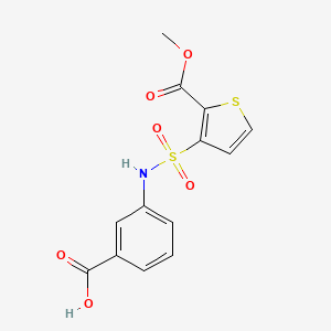 molecular formula C13H11NO6S2 B4831089 3-({[2-(methoxycarbonyl)-3-thienyl]sulfonyl}amino)benzoic acid 