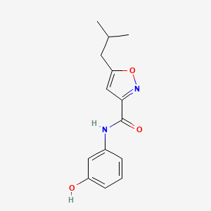 molecular formula C14H16N2O3 B4831098 N-(3-hydroxyphenyl)-5-isobutyl-3-isoxazolecarboxamide 