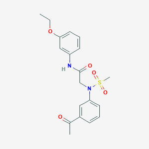 molecular formula C19H22N2O5S B4831107 N~2~-(3-acetylphenyl)-N~1~-(3-ethoxyphenyl)-N~2~-(methylsulfonyl)glycinamide 