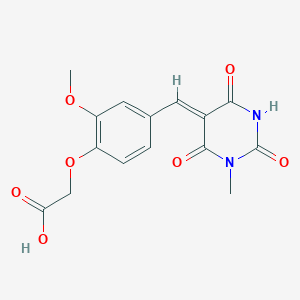 2-(2-Methoxy-4-{[(5Z)-1-methyl-2,4,6-trioxo-1,3-diazinan-5-ylidene]methyl}phenoxy)acetic acid