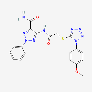 5-(2-{[1-(4-METHOXYPHENYL)-1H-1,2,3,4-TETRAZOL-5-YL]SULFANYL}ACETAMIDO)-2-PHENYL-2H-1,2,3-TRIAZOLE-4-CARBOXAMIDE