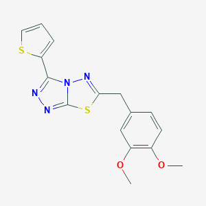 molecular formula C16H14N4O2S2 B483115 6-(3,4-Dimethoxybenzyl)-3-(2-thienyl)[1,2,4]triazolo[3,4-b][1,3,4]thiadiazole CAS No. 878435-47-3