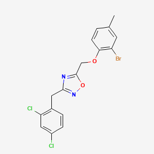 molecular formula C17H13BrCl2N2O2 B4831178 5-[(2-bromo-4-methylphenoxy)methyl]-3-(2,4-dichlorobenzyl)-1,2,4-oxadiazole 