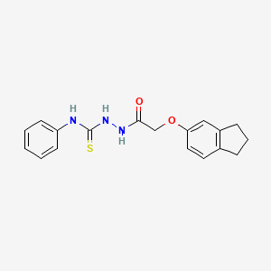 molecular formula C18H19N3O2S B4831184 2-[(2,3-dihydro-1H-inden-5-yloxy)acetyl]-N-phenylhydrazinecarbothioamide 