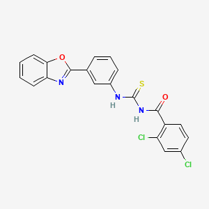 molecular formula C21H13Cl2N3O2S B4831193 N-[[3-(1,3-benzoxazol-2-yl)phenyl]carbamothioyl]-2,4-dichlorobenzamide 