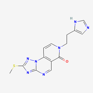 molecular formula C14H13N7OS B4831200 7-[2-(1H-imidazol-4-yl)ethyl]-2-(methylsulfanyl)pyrido[3,4-e][1,2,4]triazolo[1,5-a]pyrimidin-6(7H)-one 