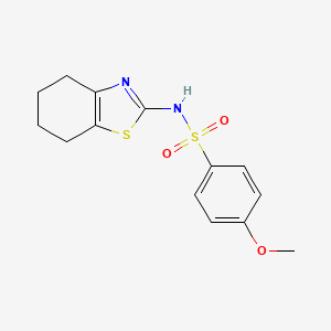 molecular formula C14H16N2O3S2 B4831212 4-METHOXY-N-(4,5,6,7-TETRAHYDRO-1,3-BENZOTHIAZOL-2-YL)-1-BENZENESULFONAMIDE 