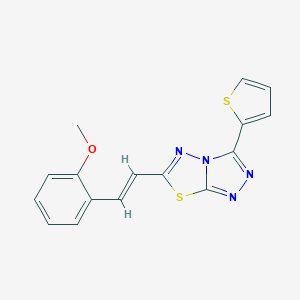 molecular formula C16H12N4OS2 B483124 6-[2-(2-Methoxyphenyl)vinyl]-3-(2-thienyl)[1,2,4]triazolo[3,4-b][1,3,4]thiadiazole CAS No. 878435-83-7