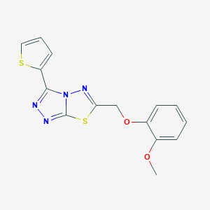 molecular formula C15H12N4O2S2 B483125 6-[(2-Methoxyphenoxy)methyl]-3-(2-thienyl)[1,2,4]triazolo[3,4-b][1,3,4]thiadiazole CAS No. 878435-63-3