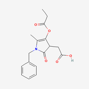 molecular formula C17H19NO5 B4831272 [1-benzyl-5-methyl-2-oxo-4-(propionyloxy)-2,3-dihydro-1H-pyrrol-3-yl]acetic acid 