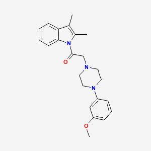 molecular formula C23H27N3O2 B4831273 1-(2,3-dimethyl-1H-indol-1-yl)-2-[4-(3-methoxyphenyl)piperazin-1-yl]ethanone 