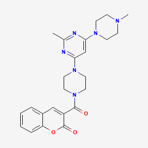 3-(4-(2-methyl-6-(4-methylpiperazin-1-yl)pyrimidin-4-yl)piperazine-1-carbonyl)-2H-chromen-2-one