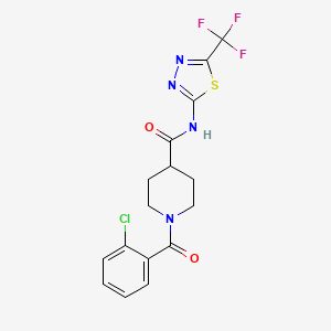 molecular formula C16H14ClF3N4O2S B4831320 1-(2-chlorobenzoyl)-N-[5-(trifluoromethyl)-1,3,4-thiadiazol-2-yl]piperidine-4-carboxamide 