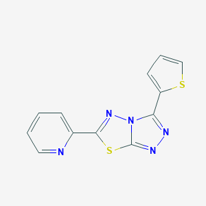 molecular formula C12H7N5S2 B483133 6-(2-Pyridinyl)-3-(2-thienyl)[1,2,4]triazolo[3,4-b][1,3,4]thiadiazole CAS No. 878436-10-3