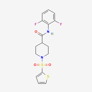 molecular formula C16H16F2N2O3S2 B4831336 N-(2,6-DIFLUOROPHENYL)-1-(THIOPHENE-2-SULFONYL)PIPERIDINE-4-CARBOXAMIDE 